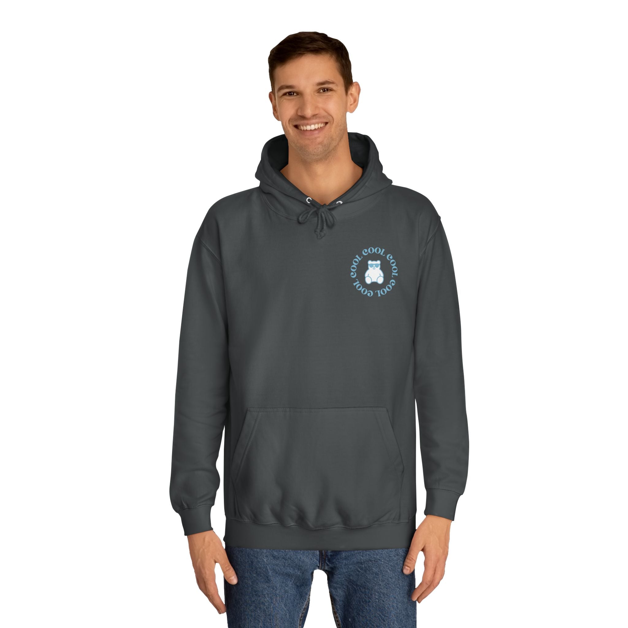 Love Yourself Hoodie — Positive Message College Hoodie | Light Blue Retro Script